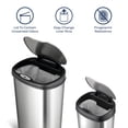 thumbnail image 6 of Nine Stars Automatic Kitchen Trash Can Combo, 13 and 3 Gallon Stainless Steel Motion Sensor Garbage Bin with Soft Close Lid, Silver, 6 of 8