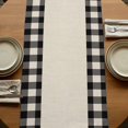 thumbnail image 5 of Retro Black Table Runner, Farmhouse Buffalo Plaid Vintage Beige Washable Cotton Linen Table Runners 72 Inches Long, Dresser Scarf Runner for Dining/Coffee/Kitchen/TV Stands/Cabinets 14''x72'', 5 of 9