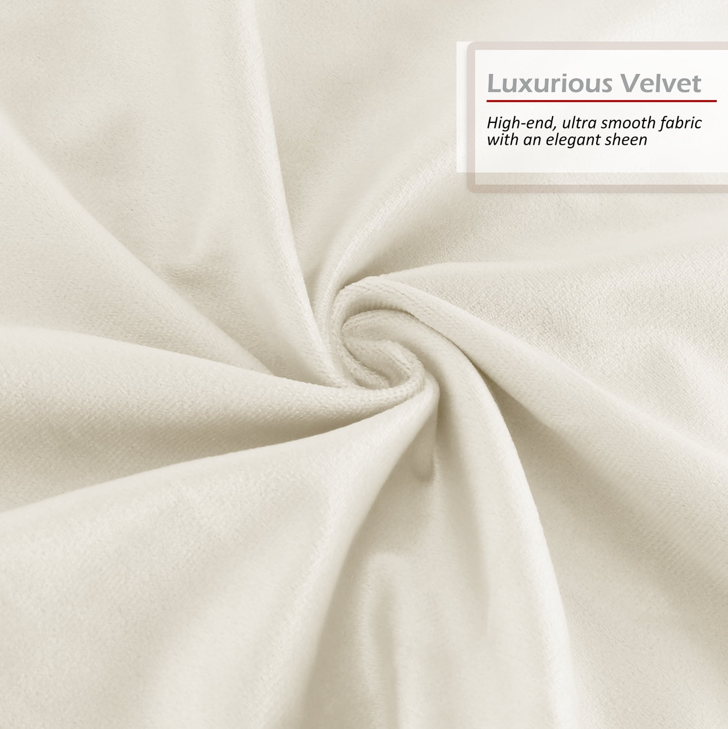 Nestl Velvet Throw Pillow Covers Solid Square Soft Decorative Pillow Cover for Sofa, 18" x 18", Off White, Pack of 4