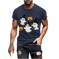 thumbnail image 2 of Handshe Men's Halloween Print Short Sleeve Round Neck T-Shirt - Comfortable Casual Top, 2 of 5