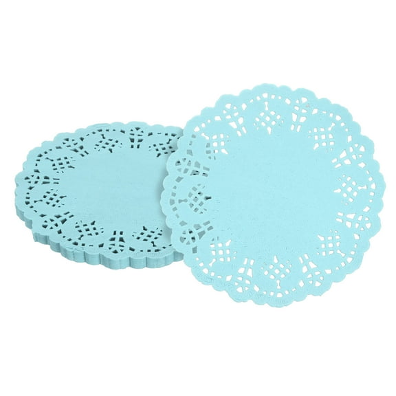 50pcs Paper Doilies, 5.5 Inch Lace Paper Doilies, Disposable Paper Placemats Blue