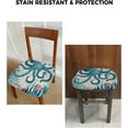 thumbnail image 6 of Dining Room Chair Seat Covers, Underwater World Retro Watercolor Octopus Seaweed Blue Removable Stretch Cushion Slipcovers Protector for Holiday Party Festival Decoration, Set of 4, 6 of 6