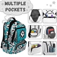 thumbnail image 7 of Kuiaobaty Soccer Ball Print Backpack for Boys 8-12 Roomy Backpack with Multi Pockets Graffiti Style Print Bookbags School Bag for School Camping, 7 of 7