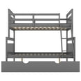 thumbnail image 5 of Bellemave Twin Over Full Bunk Bed with Trundle, Solid Wood Bunk Bed Frame with Ladder and Safety Guardrail, for Teens Adults (Grey), 5 of 12