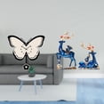 thumbnail image 2 of Reloj de pared acrílico con forma de mariposa y estatua de resina de reno, colección decorativa para oficina, comedor, habitación infantil, chimenea d, 2 of 8