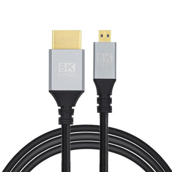 FVH Micro HDMI 2.1 Ultra Thin HDTV Cable 8K 4K Hyper Super Flexible Slim Cord Type-A to Type-D for Camera HDTV