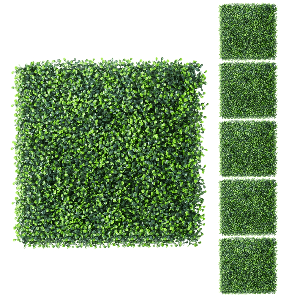Topeakmart 6PCS 20''x20'' Artificial Boxwood Plant Wall Panel Hedge