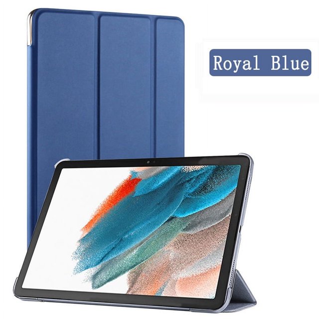 Tablet Case For Samsung Galaxy Tab A8 10.5 2021 SM-X200 SM-X205 X200 X205 Leather Trifold Magnetic Fundas Flip Stand Smart Cover Royal Blue Tab A8 10.5 X200