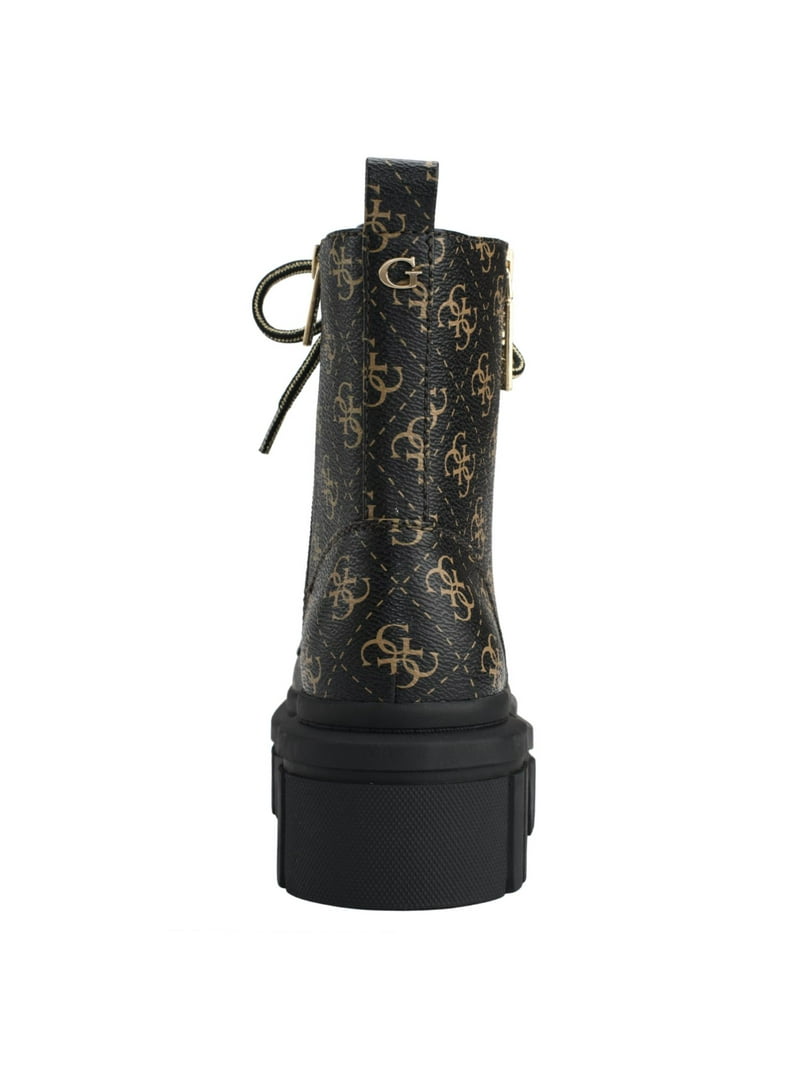 GUESS Womens Black Logo Zipper Lug Sole Fearne Round Toe  display picture 1