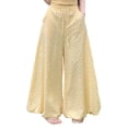 thumbnail image 2 of Women's Printed Bandage Pants, Elastic Waist With Pocket Detail, Casual Wide Leg Trousers For Boho Fashion Yellow XL, 2 of 7