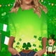 thumbnail image 1 of RKSTN 3/4 Length Sleeve Womens Tops Oversized Crewneck St Patricks Day Lucky Shamrocks Graphic Print T Shirt Womens Casual Plus Size Round Neck Loose Irish Festivities Three Quarter Sleeve Shirt, 1 of 6