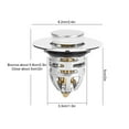 thumbnail image 3 of Bathroom Sink Stopper,Universal Basin Pop Up Bathroom Drain Stopper, for 1.1~1.5 in U.S. Standard Drain Holes, with Hair Catcher Anti Clogging Bathroom Sink Drain Strainer (Silver), 3 of 8