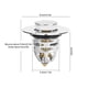 thumbnail image 3 of Tapón Universal para Desagüe de Lavabo de Baño | Filtro Pop-Up de Acero Inoxidable | Núcleo Rebotador de Fácil Instalación | Capturador Antiatrasos para Cabello | A prueba de Óxido | Compatible con, 3 of 9