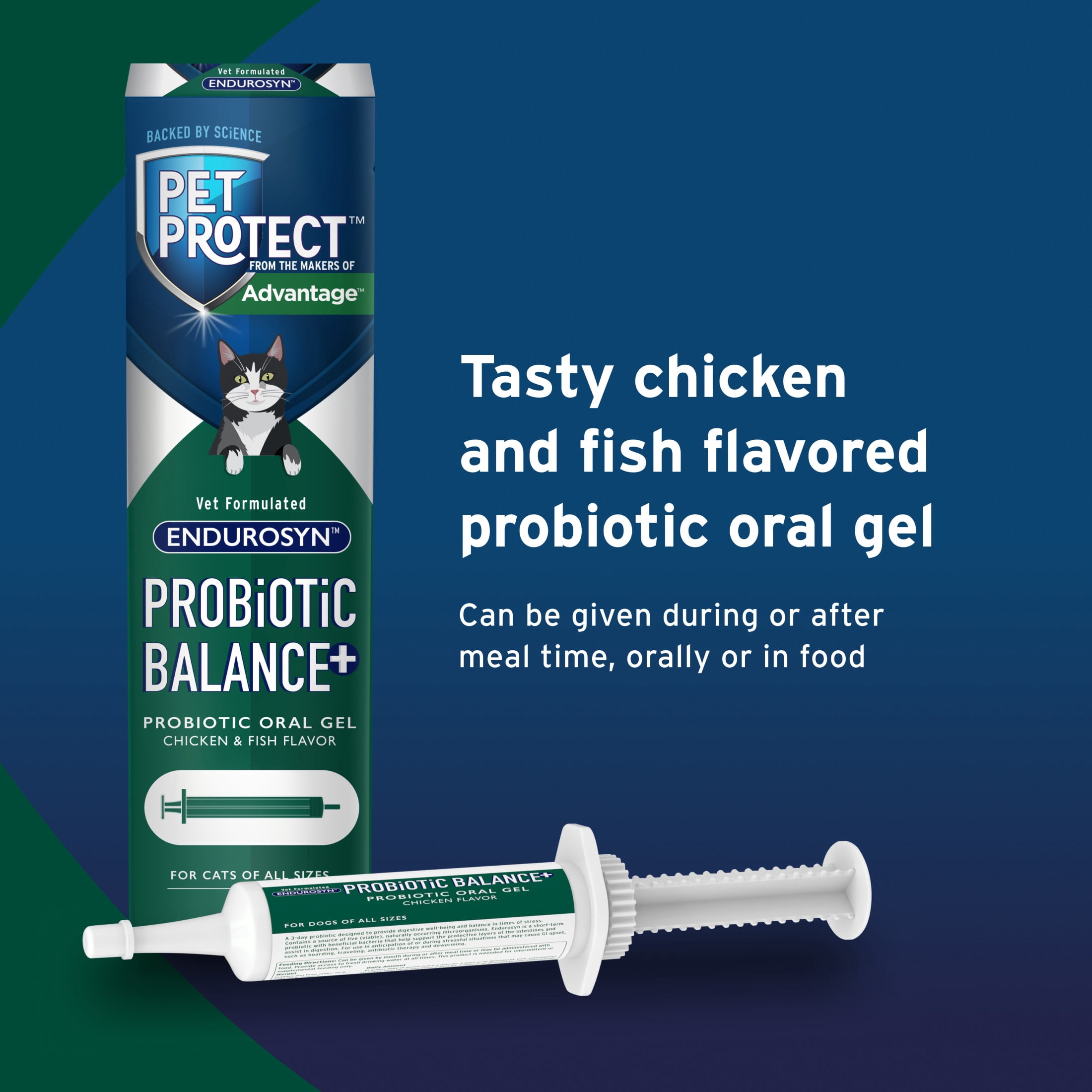Pet Protect Cat Probiotic Balance+ Oral Gel, Vet-Formulated Endurosyn, Chicken & Fish, 15g