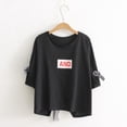 thumbnail image 2 of Camiseta casual de mujer con cuello redondo, media manga, blusa de algodón suelta para chica Jumpingount AP001743-15, 2 of 7