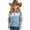 a-Light Blue, variant on Cowgirl Shirt for Girls Retro Button Down Fringe Shirt Sleeveless Blouses Tops