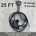 thumbnail image 2 of Cable de alimentación Phyoto de 7,6 m, calibre 14, 6 enchufes, resistente a la intemperie para exteriores, 2 of 7