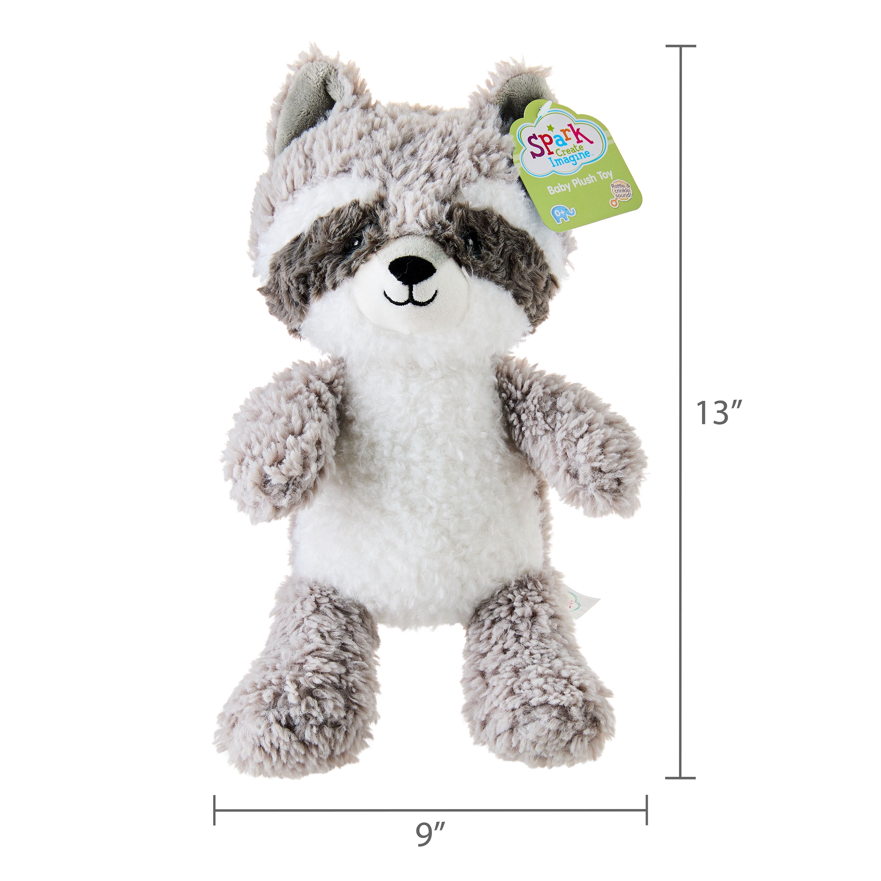Spark.Create.Imagine Raccoon Plush Toy, 9"