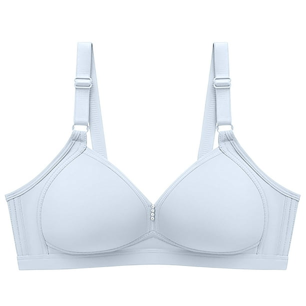 Besolor Smooth Wireless Bras for Women No Underwire Comfort Seamless Push  up Bra Lift V Neck T Shirts Bralettes Light Blue 