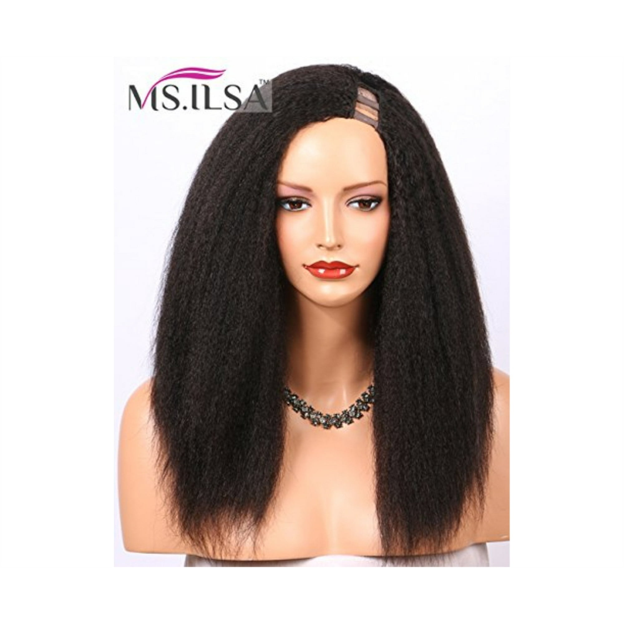 Ms Ilsa Italian Yaki Left U Part Wigs For Black Women 150 Density