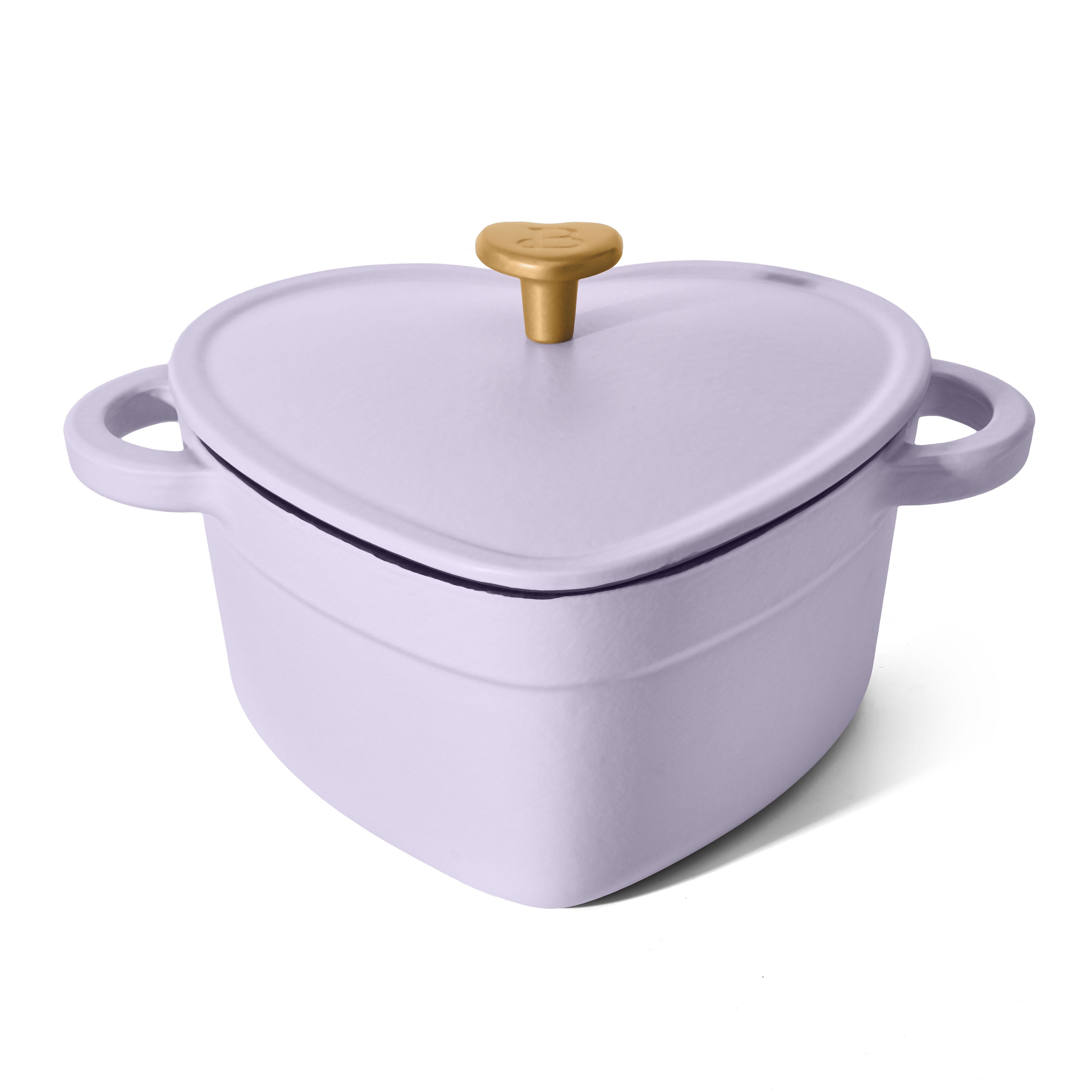 Beautiful 2QT Cast Iron Heart Dutch Oven, Lavender by Drew Barrymore