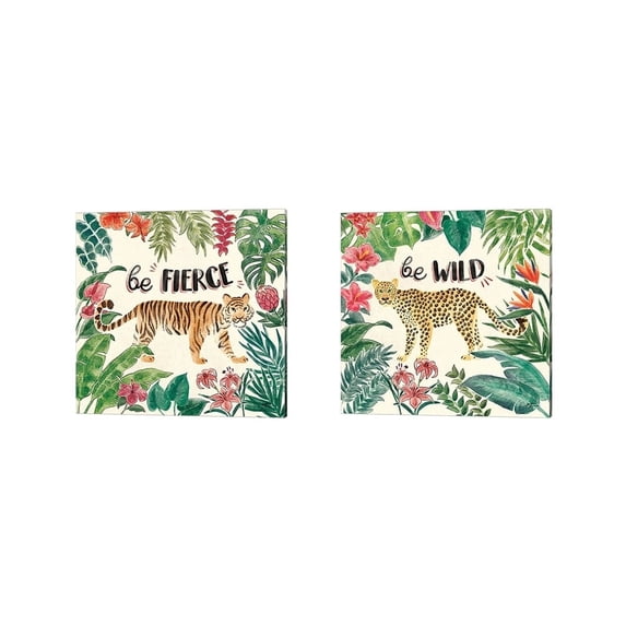 Metaverse Janelle Penner 'Jungle Vibes A' Canvas Art (Set of 2)