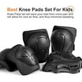thumbnail image 6 of QUANFENG QF Knee Pads 6 PCS Kids Knee and Sport Elbow Pads Wrist Guards for Roller Skates Cycling（Black）, 6 of 7