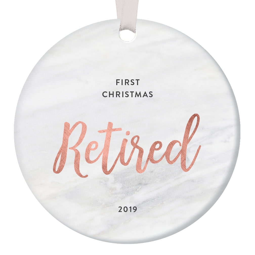 2019 First Christmas Retired Gift Ornament Best Retirement Party Idea Collectible Retiring Woman Milestone Holiday Keepsake 1st Year Home Memento Rose Gold Tree Decoration 3 Inch Ceramic Or0854 Walmart Com Walmart Com