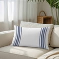 thumbnail image 3 of Abstract Geometric Blue Stripe, Queen Size Pillow Cover, Pillowcase Protectors with Zipper, Breathable Decorative Throw Pillow Case Cover, White Backdrop Pillow Shams for Couch Sofa 20x30Inch, 3 of 8