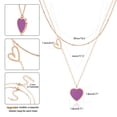 thumbnail image 6 of Linawe Purple Heart Layered Necklaces for Women, Rose Gold Heart Chain Choker Pendant Necklace, Stainless Steel Stacked Necklaces, Y2K Preppy Cute Jewelry Lover Necklace, 6 of 7