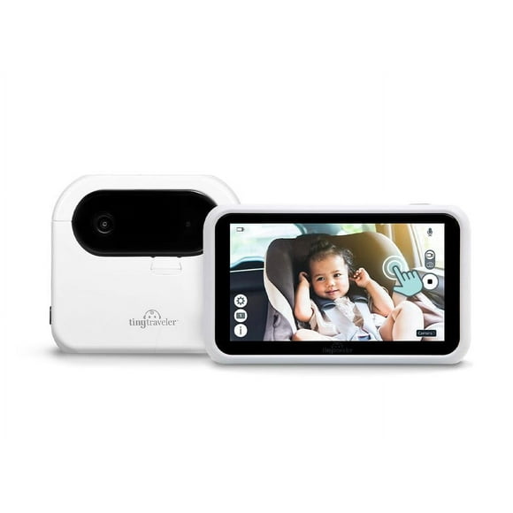 Tiny Traveler Baby Monitor - Kit básico inalámbrico Tiny (TT002PBW) con banco de energía - Cámara inalámbrica para monitor de coche de bebé, banco de energía de 8 horas, visión nocturna, grabación y u