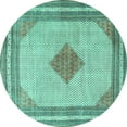 thumbnail image 1 of Ahgly Company Indoor Round Persian Turquoise Blue Traditional Area Rugs, 3' Round, 1 of 4