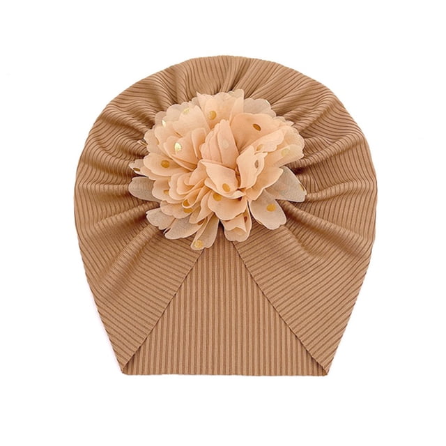 Baby Hat Threaded Bronzing Flower Breathable Newborn Infant Beanie Cap Headwrap Gift for Toddler