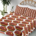 thumbnail image 3 of Ambesonne Emoji Fitted & Top Sheet Set with Sham, Funny Faces Modern Writings, White Mustard Ruby, 3 of 5
