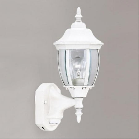 Designers Fountain Tiverton Motion Detector - One Light Outdoor Wall Lantern, White - Clear Beveled