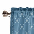 thumbnail image 5 of Christmas Gnomes Kitchen Valances for Windows 42x12 Inch Kitchen Curtains Valances Rod Pocket Winter Xmas Snowflakes Textured Blue Bathroom Window Valances for Window Treatment Decor, 5 of 6