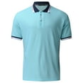 thumbnail image 4 of Sngxgn Men's Short Sleeve Regular Fit Soft Polo Shirt(Light Blue,XXL), 4 of 7