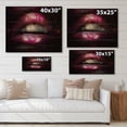 thumbnail image 4 of Designart 'Detail Of Pixellated Pink Woman Lips' Modern Print on Natural Pine Wood, 4 of 5