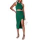 thumbnail image 1 of Vestido PRETTYGARDEN Z-Verde Midi Ajustado con Corte Grande, 1 of 5