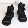 thumbnail image 6 of WAVSUF Girls Combat Boots Soft Sole Faux Leather Wide Width Fall Winter Chunky Boots Black 3 Little Kid, 6 of 6