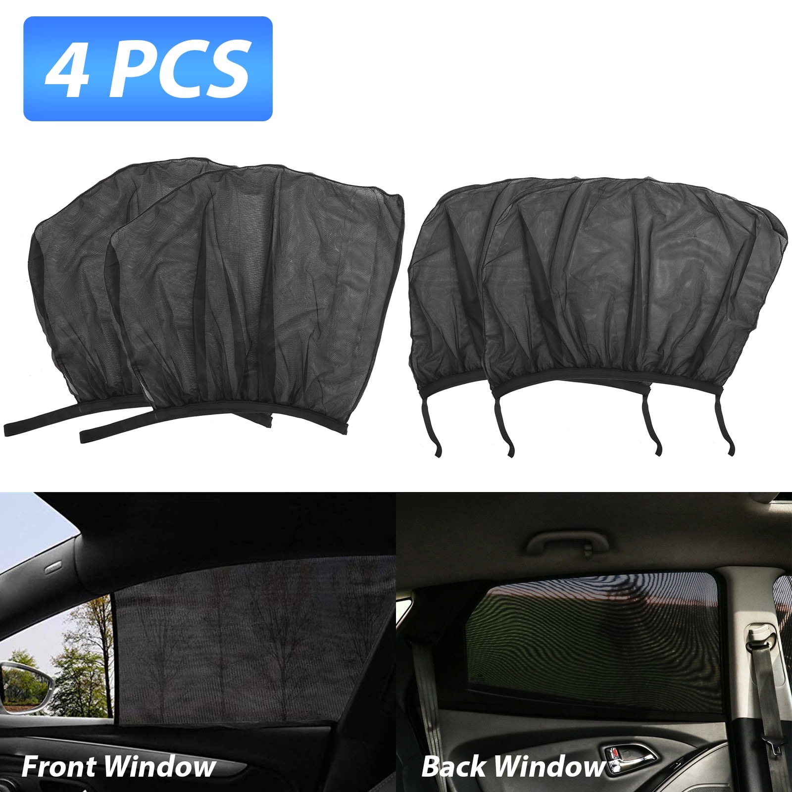 Easy Use 1Pair Foldable Side Vehicle Window Screen Mesh Sun Shades For Car Auto