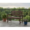 thumbnail image 2 of Weather-Resistant Poly Lumber Garden Bench – 2-Person Outdoor Patio Loveseat – Heavy-Duty Slatted Seating for Yard, Porch, Park, or Backyard – Easy Assembly – Light Brown, 2 of 6