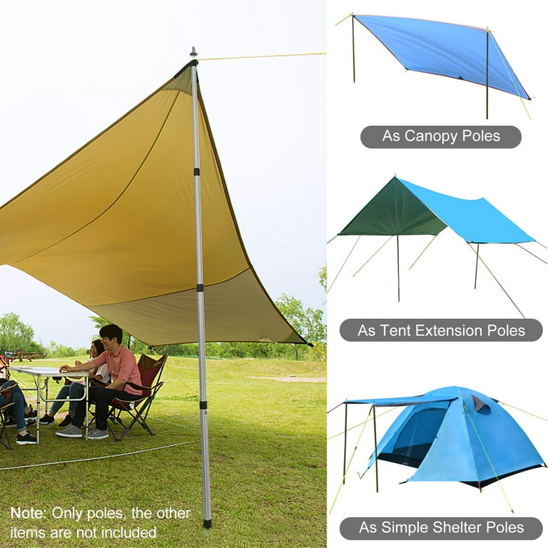 2PCS Telescoping Tent Poles Tarp Poles Adjustable Tent Support Rods  Replacement Rods For Tent Awning Outdoor Camping Accessories