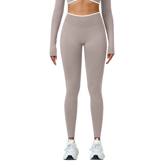 Audhol Yoga Leggings for Women High Waisted Leggings for Women Soft Gym Athletic Pants Workout Leggings for Women 4 Way Stretch Gym Leggings for Women Beige L