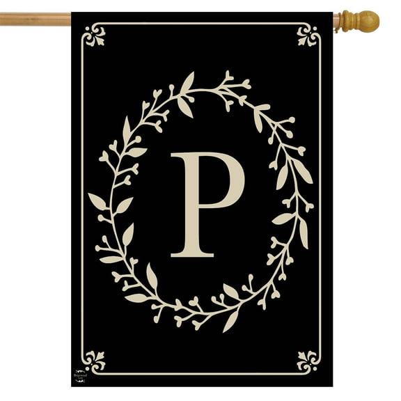 Briarwood Lane Classic Monogram Letter P Double-Sided House Flag