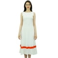 thumbnail image 6 of Bimba Womens Rayon Solid Ruffle Flare Sleeveless Casual Shift Dress Women Summer Dress, 6 of 9