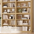 thumbnail image 5 of Hiphuta 63"W Extra Large and Sturdy Bookcase, Double Wide 6-Tier Bookshelf, Tall Bookcase for Home Office and Living Room, Wooden Freestanding Display Shelf, Natural, 5 of 7