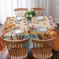 thumbnail image 3 of Orange Thanksgiving Fall Table Cloth Waterproof Tablecloths, Orange Blue Pumpkins Botanical Rustic Tablecloth Dining Table Cover for Kitchen Party Tabletop Outdoor, Rectangle Tablecloth 60x102 Inch, 3 of 9