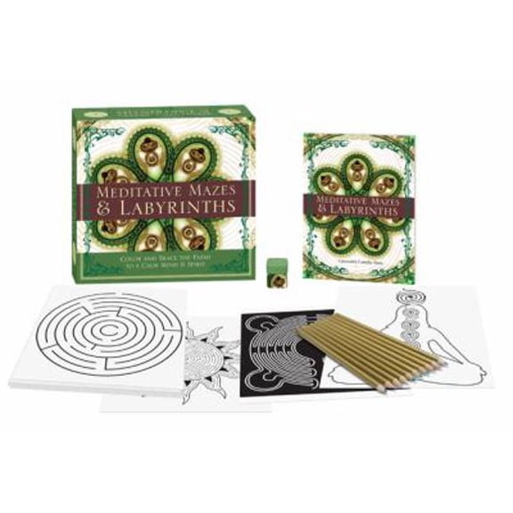 Pre-Owned Meditative Mazes & Labyrinths + Pencils + Accessories: Color and Trace the Paths to a Calm Mind & Spirit (Paperback) 1402765290 9781402765292