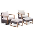 thumbnail image 2 of PARKWELL 4-Piece Outdoor Swivel Gliders Rocker with Soft Cushions,Ottoman Seat Foot Rest,All-Weather Wicker Patio Conversation Seating Furniture Set for Deck or Garden,Beige, 2 of 10